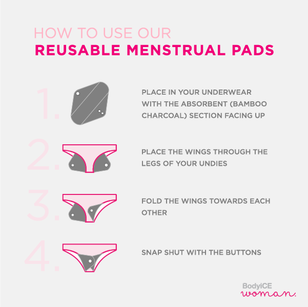 Reusable Menstrual Pads (4 Pack)